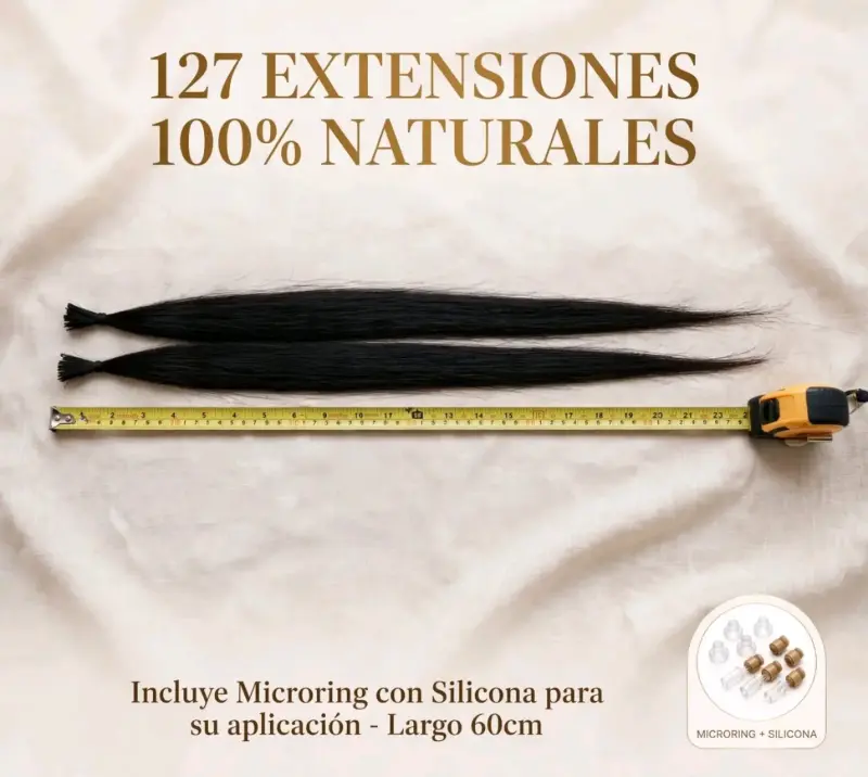 Extensiones de cabello natural 60cm con microring - 2