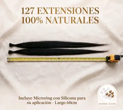 Extensiones de cabello natural 60cm con microring - miniatura 2