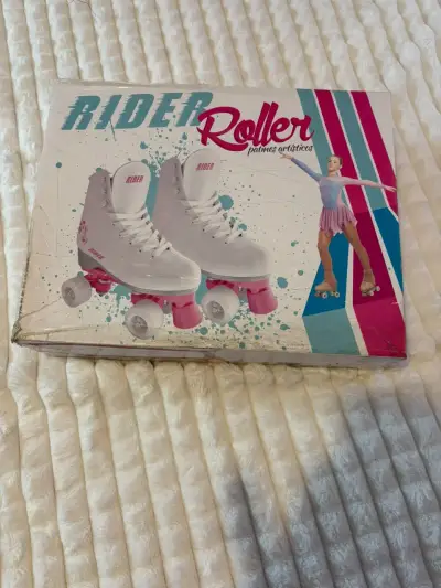 Patines artísticos Rider Roller blancos y rosados - miniatura 1