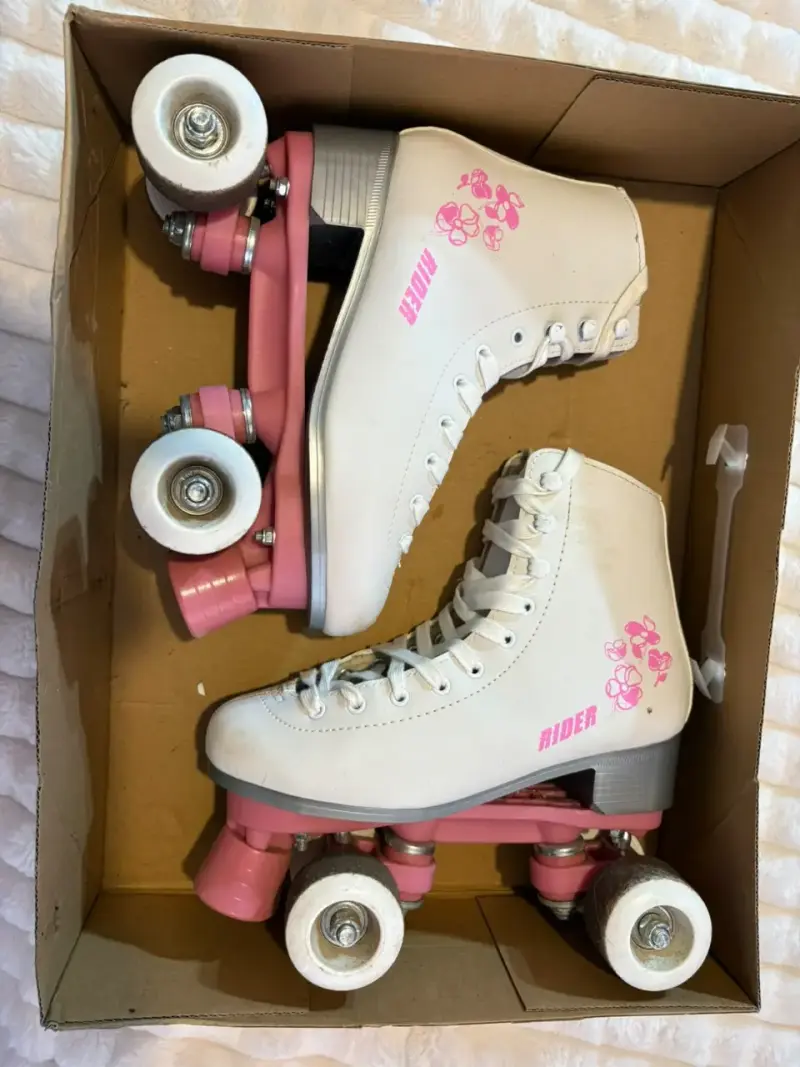 Patines artísticos Rider Roller blancos y rosados - 2