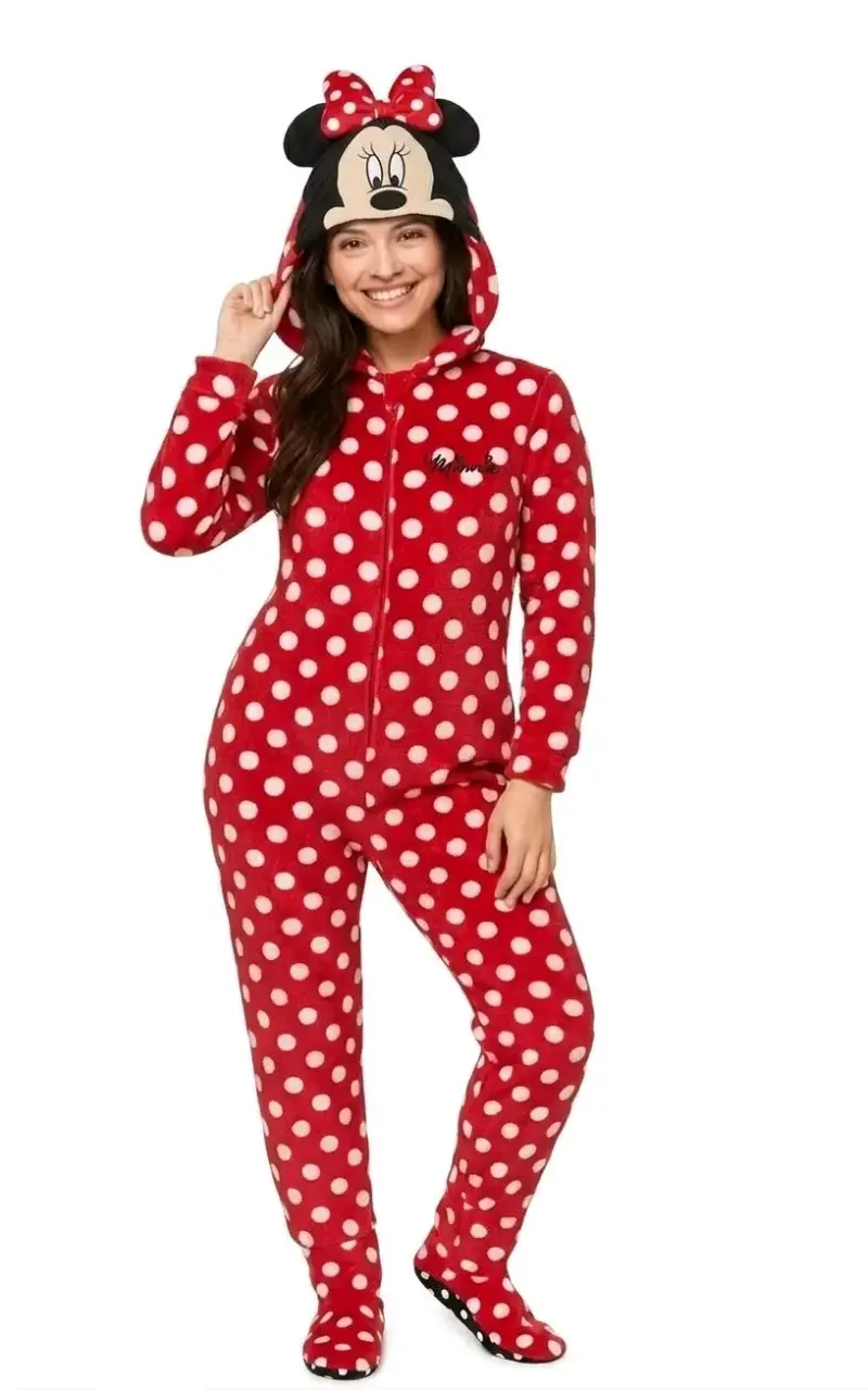 Pijama enterizo Minnie Mouse rojo con lunares - 1