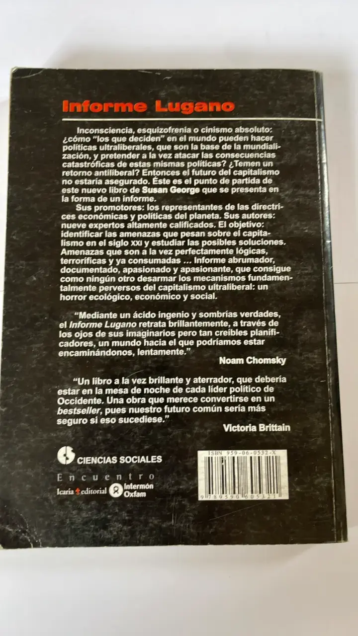 Libro Informe Lugano de Susan George - 2