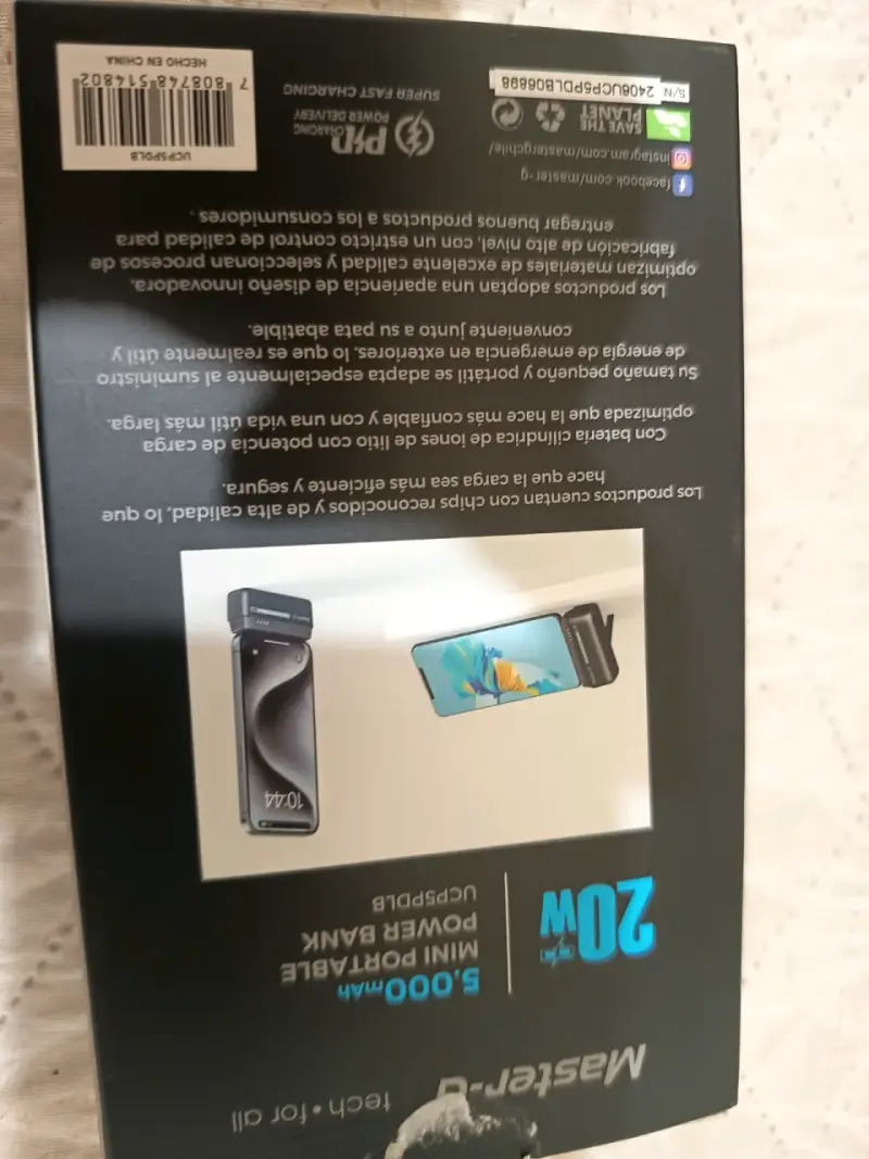 Power Bank Portátil Master-G 5000mAh 20W - 2