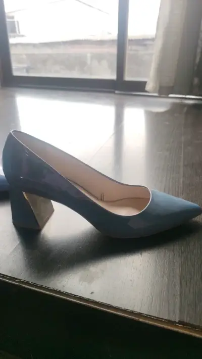 Zapatos de tacón azul Zara Basic - miniatura 3