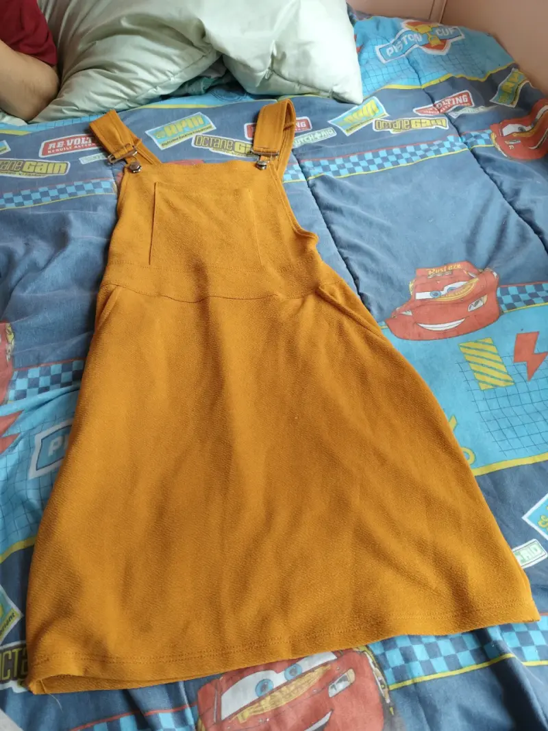 Vestido jumper mostaza para mujer