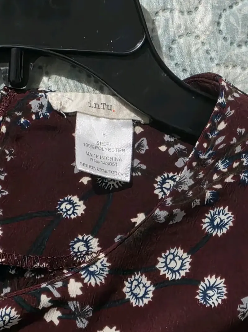 Blusa floral manga larga burdeos - 3