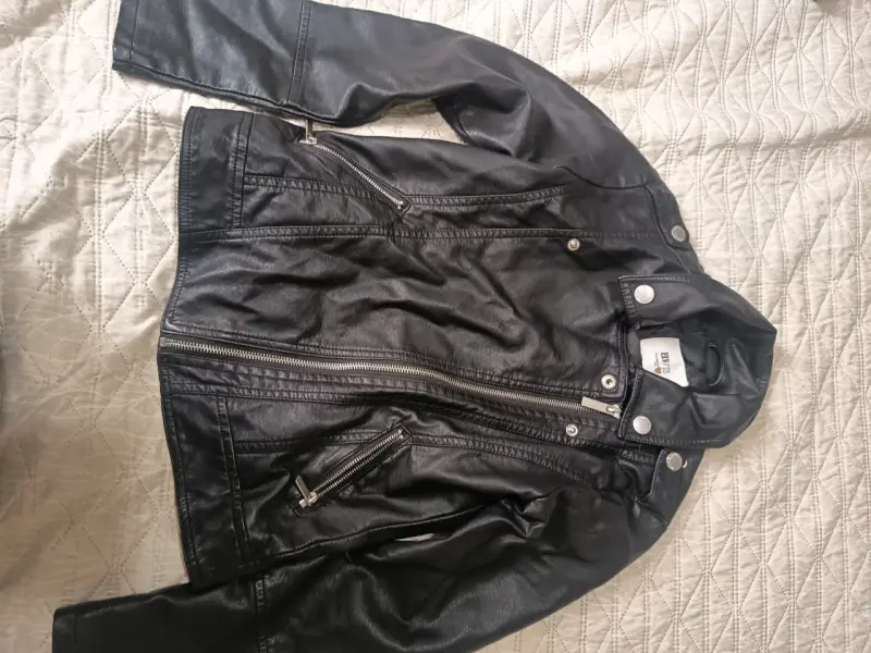 Chaqueta de cuero negra para niña - 2