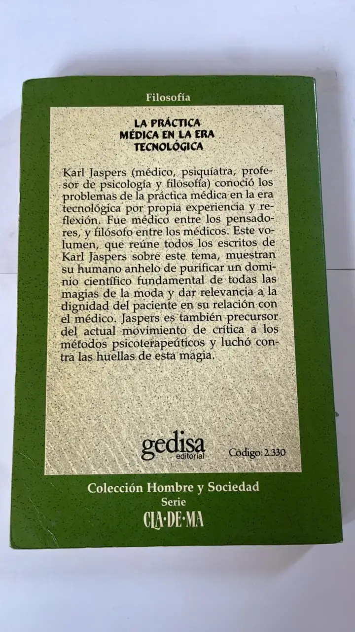 Libro 'La Práctica Médica en la Era Tecnológica' de Karl Jaspers - 2