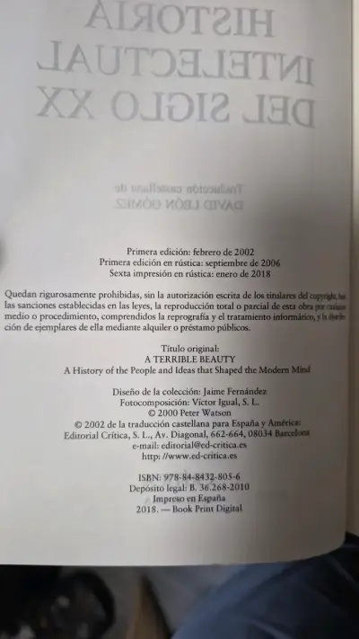 Historia Intelectual del Siglo XX - Peter Watson - miniatura 5