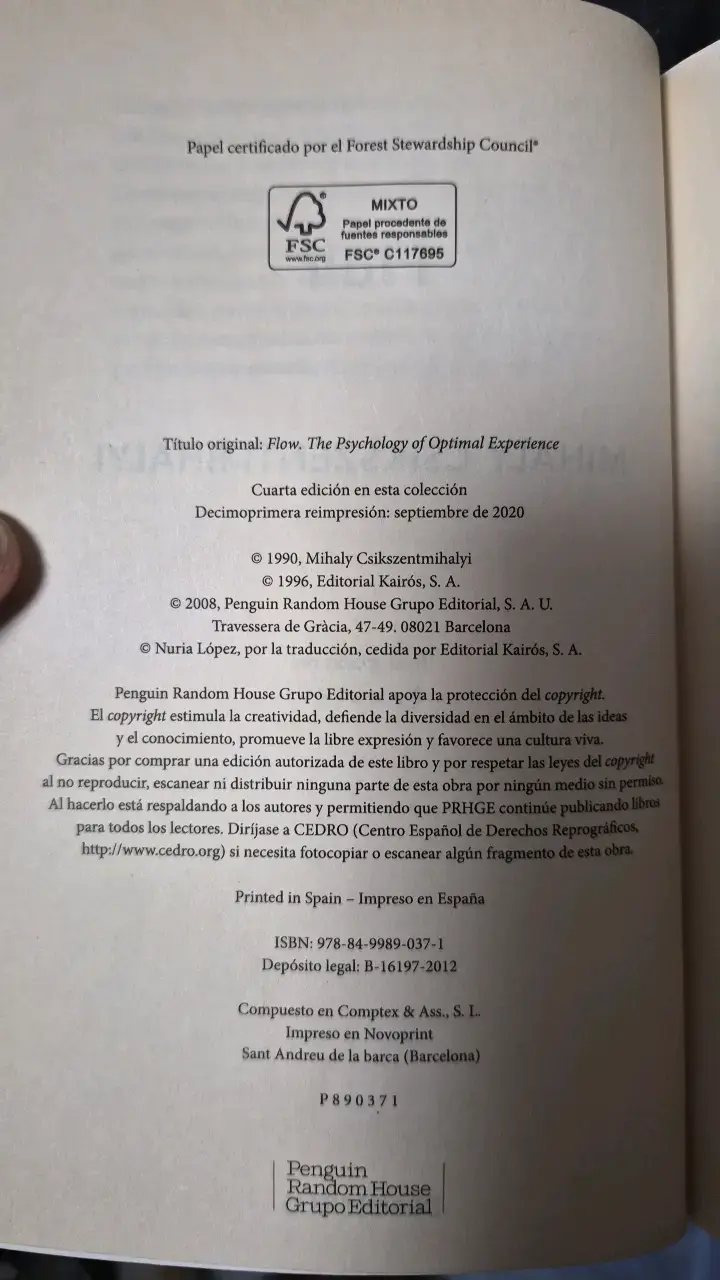 Libro Fluir de Mihaly Csikszentmihalyi - 5