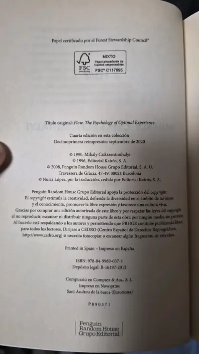 Libro Fluir de Mihaly Csikszentmihalyi - miniatura 5