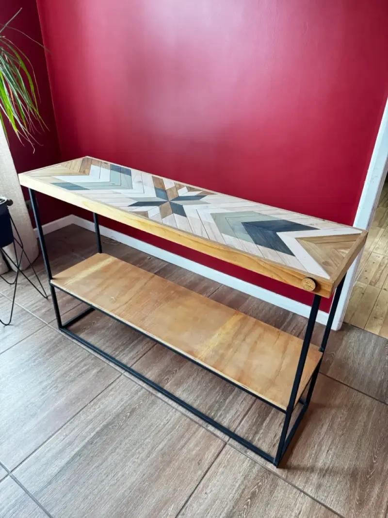 Arrimo madera con diseño geométrico - 5
