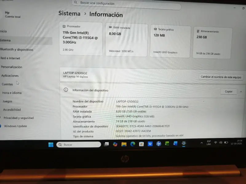 Notebook HP Intel core i3 - 5