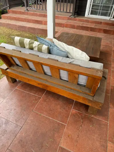 Juego de terraza de madera rústica - miniatura 5