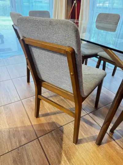 Juego de comedor de vidrio con 6 sillas - miniatura 6