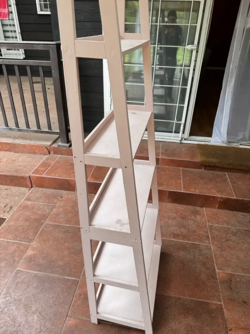 Estantería de madera color palo rosa de 5 niveles - 1