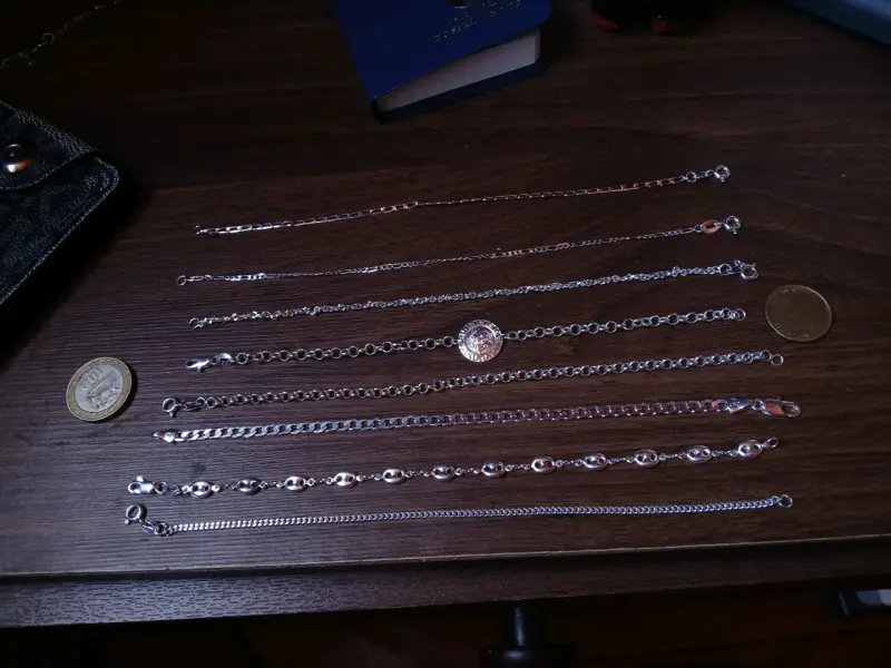 Conjuto de pulseras de plata 925, vienen 8 - 2