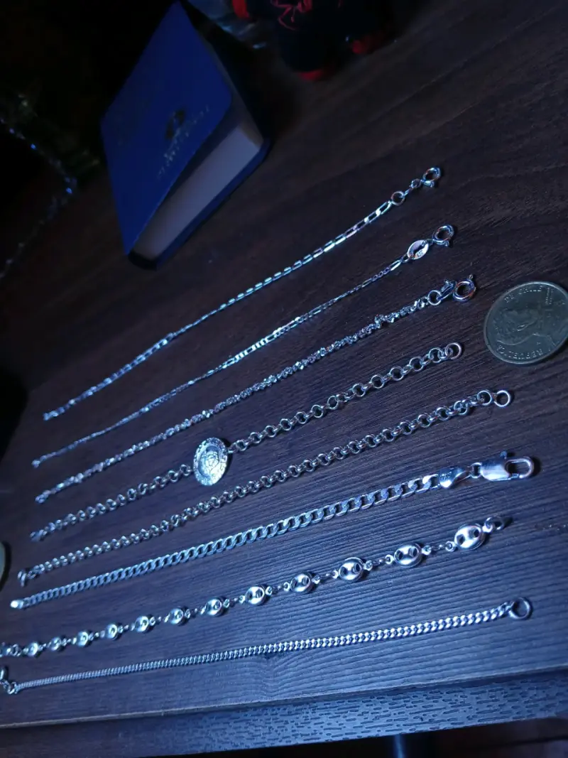 Conjuto de pulseras de plata 925, vienen 8 - 4