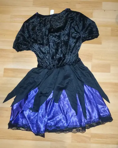 Vestido corto negro y morado con encaje Talla S - miniatura 3