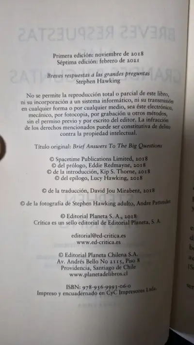 Breves Respuestas a las Grandes Preguntas - miniatura 4
