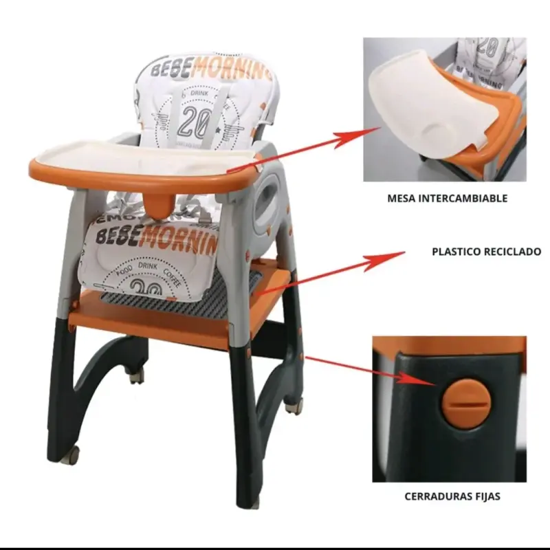 Silla de Comer LuBabycas Morning Multifuncional - 4