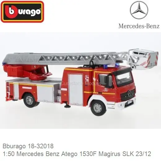 Camion Bomberos Mercedes Benz Atego 1:50 Burago