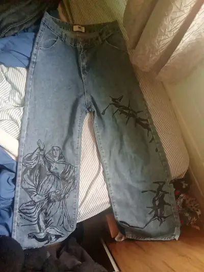 Jeans de mezclilla con diseño artístico Faz Fashion - miniatura 1