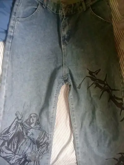 Jeans de mezclilla con diseño artístico Faz Fashion - miniatura 2