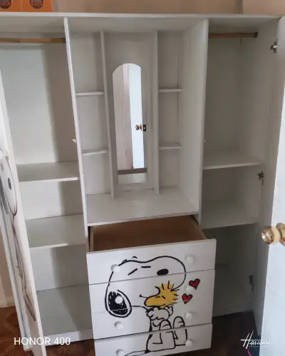 Ropero infantil blanco con diseño de Snoopy - miniatura 1