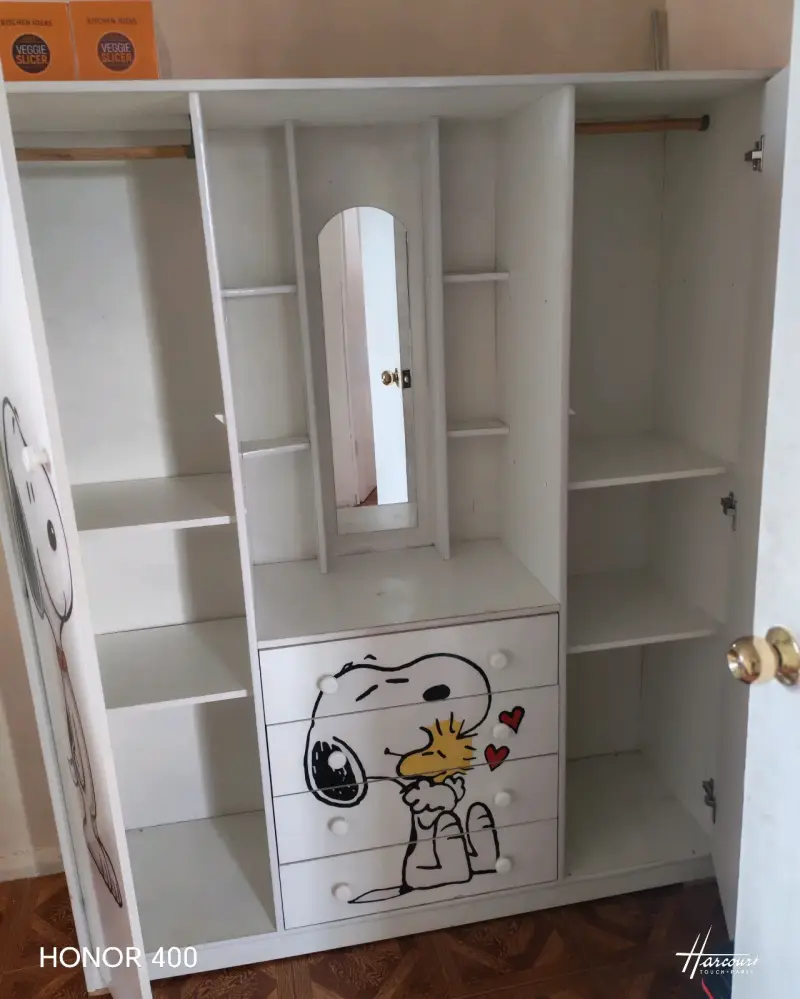 Ropero infantil blanco con diseño de Snoopy - 2