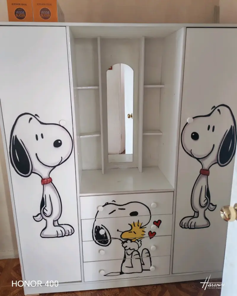Ropero infantil blanco con diseño de Snoopy - 3