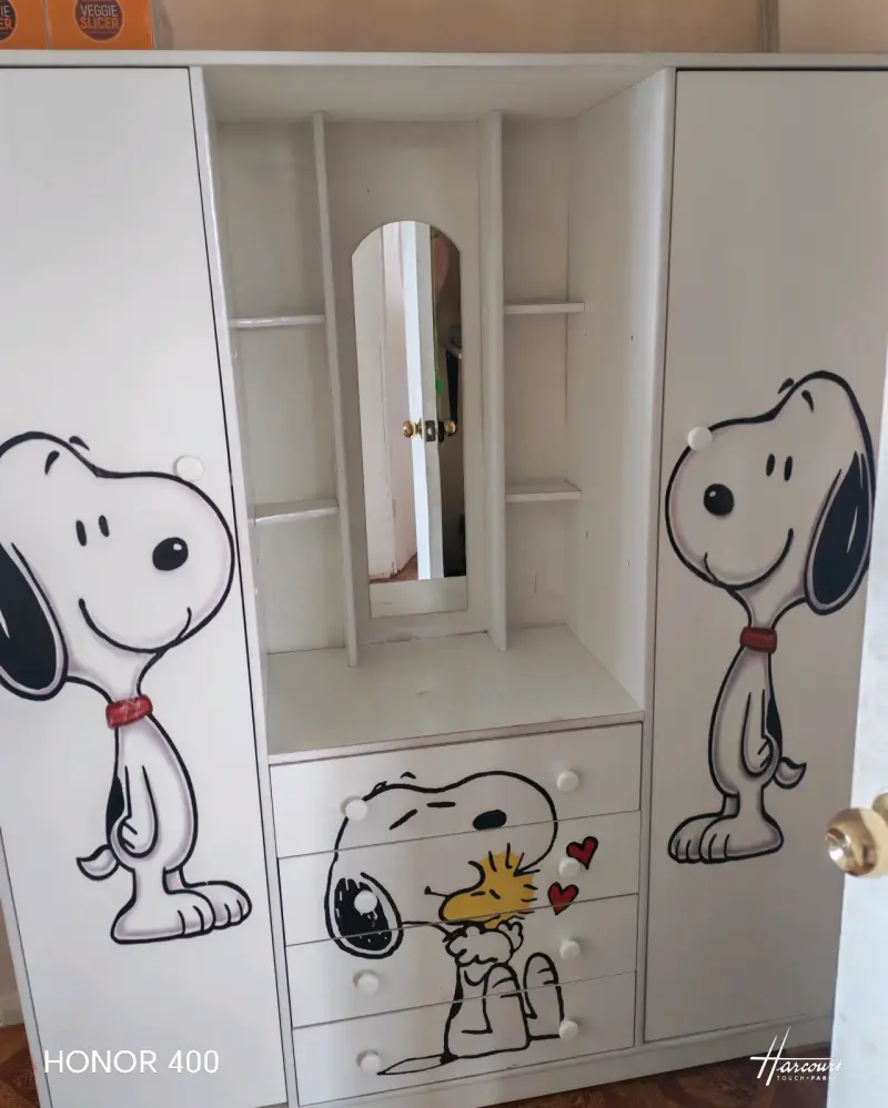 Ropero infantil blanco con diseño de Snoopy - 4