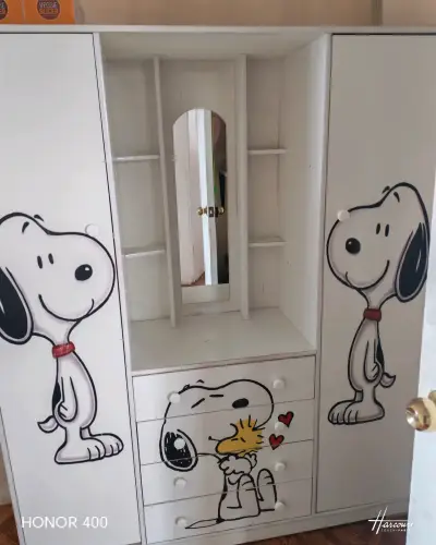 Ropero infantil blanco con diseño de Snoopy - miniatura 4
