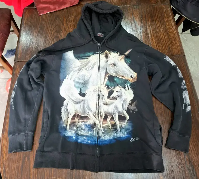 Polerón con capucha de unicornios Caballo L - 1