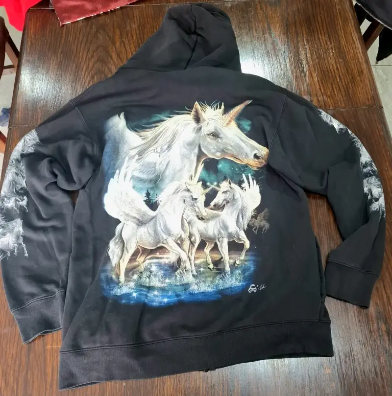 Polerón con capucha de unicornios Caballo L - 2