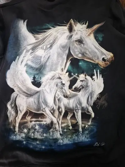 Polerón con capucha de unicornios Caballo L - miniatura 5