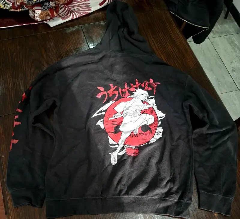 Polerón con capucha Naruto Shippuden negro - 1