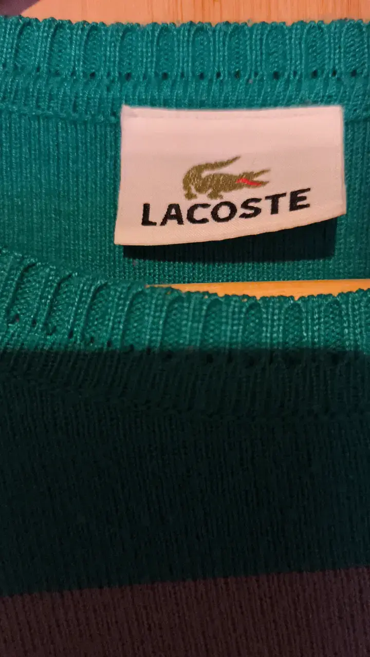 Suéter Lacoste a rayas verde y blanco - 2