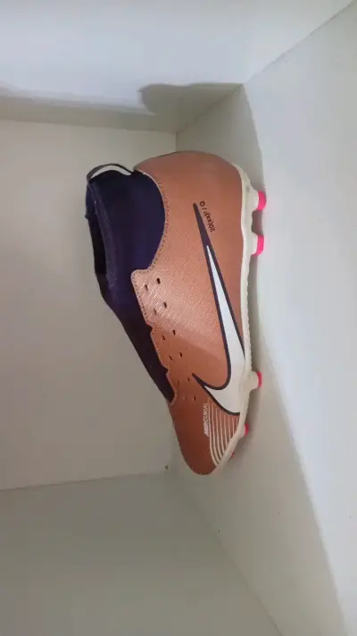 Botines de fútbol Nike Mercurial bronce y azul - miniatura 1