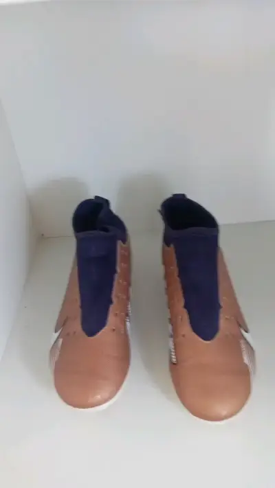 Botines de fútbol Nike Mercurial bronce y azul - miniatura 3