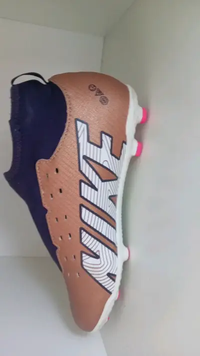 Botines de fútbol Nike Mercurial bronce y azul - miniatura 6