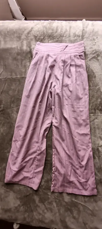 Pantalones anchos de mujer color lila - miniatura 1