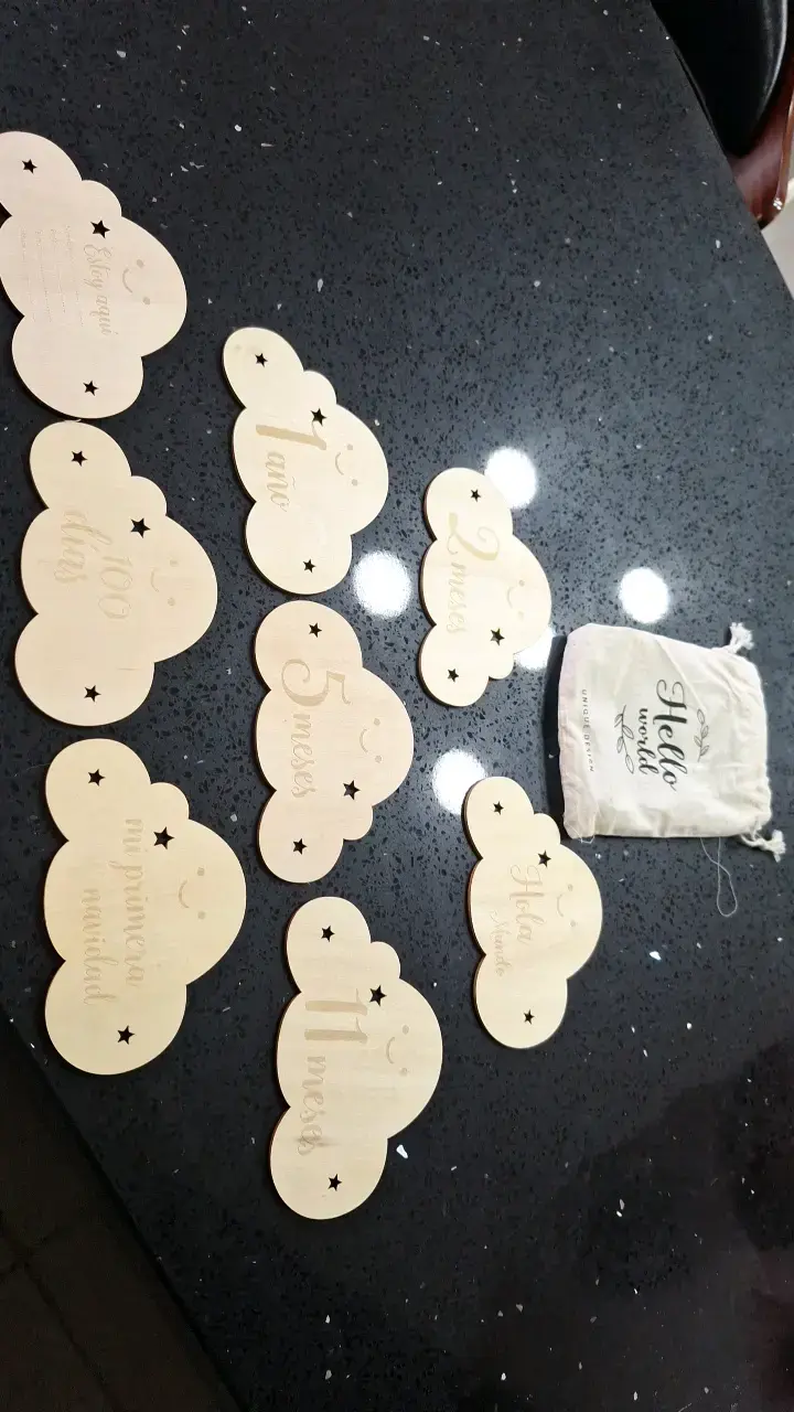 Set de placas de hitos mensuales para bebé - 2