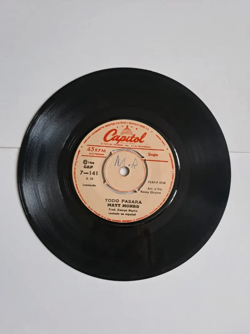 Disco de vinilo 45 RPM Matt Monro Capitol - 2