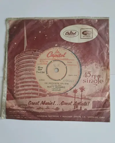 Vinilo 45 RPM Matt Monro 'De Repente Un Día' - miniatura 1
