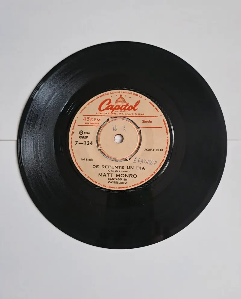 Vinilo 45 RPM Matt Monro 'De Repente Un Día' - 3