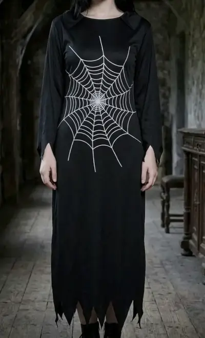 Disfraz de Halloween con diseño de telaraña - miniatura 1