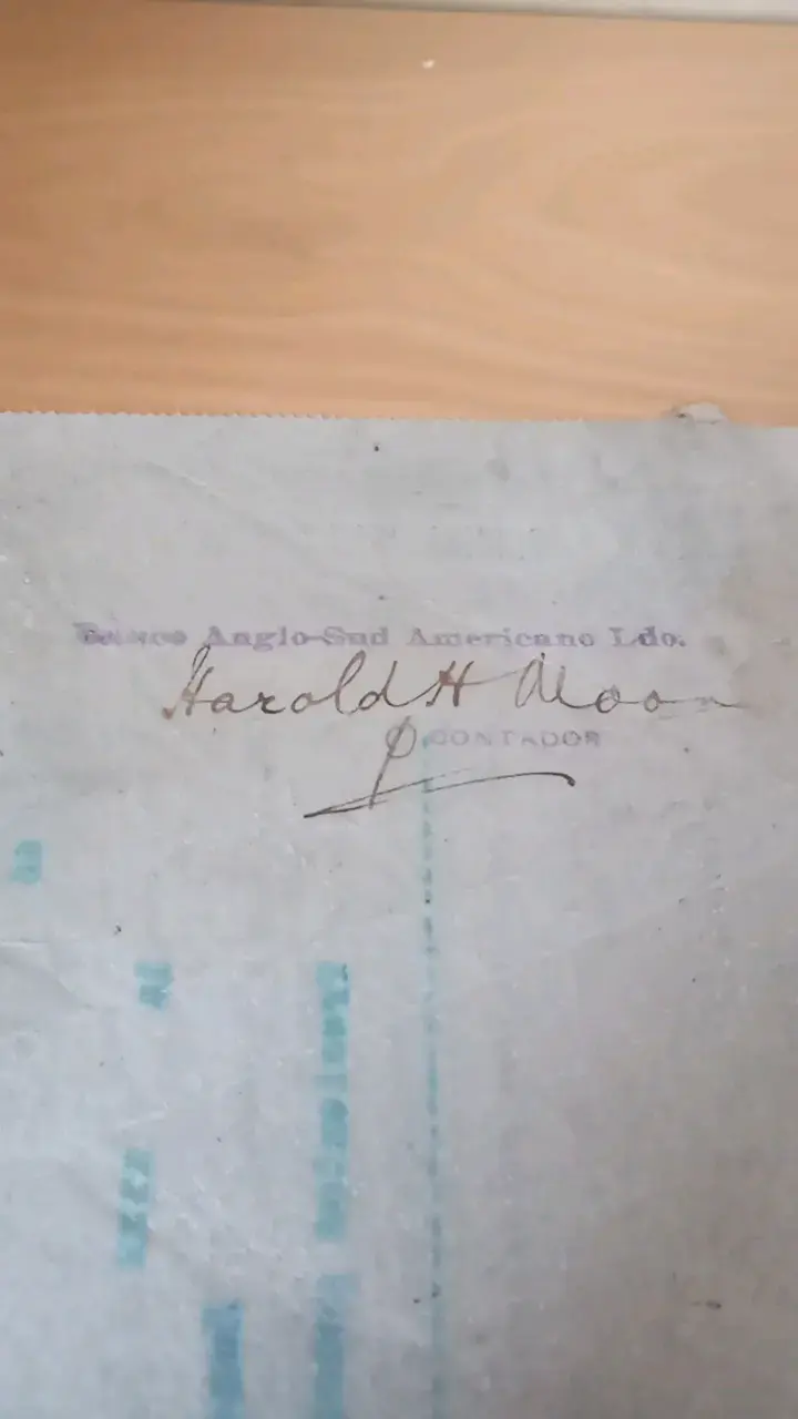 Cheque Antiguo Liverpool Nitrate Company 1917 - 5