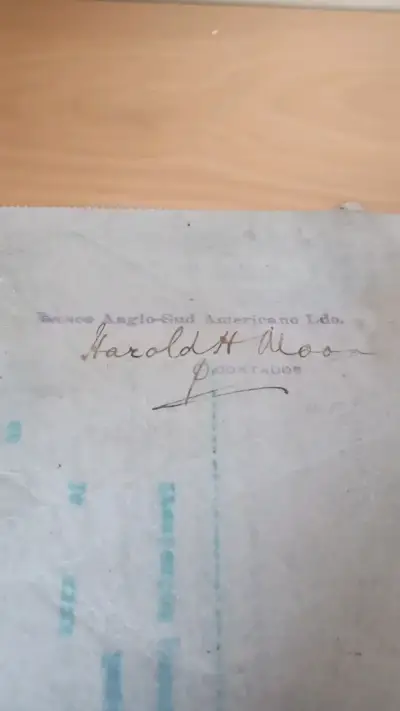 Cheque Antiguo Liverpool Nitrate Company 1917 - miniatura 5