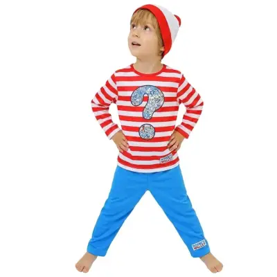 Disfraz infantil ¿Dónde está Wally? Niños 5,6 años - miniatura 1